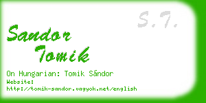 sandor tomik business card
