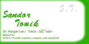 sandor tomik business card